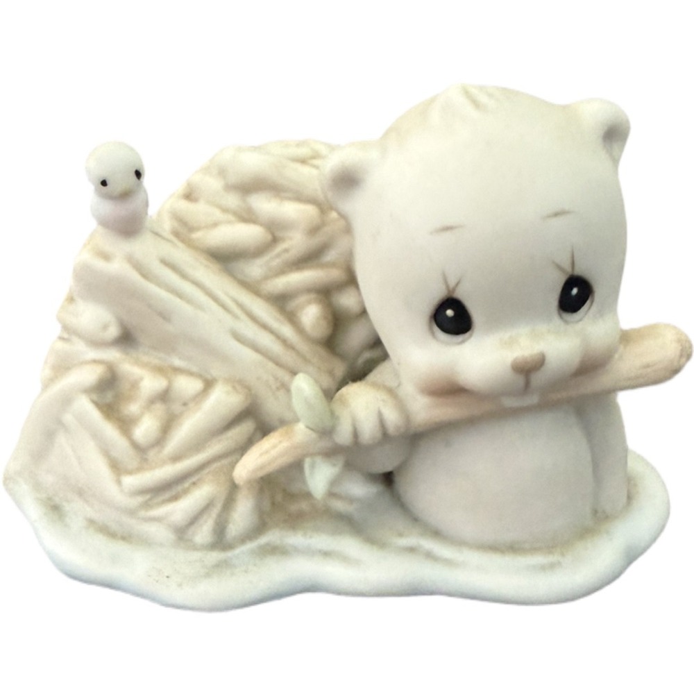 Precious Moments 1992 Every Man's House Is His Castle Figurine Beaver With Box